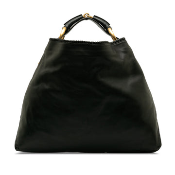 GUCCI Leather Horsebit Hobo Hobo Bag