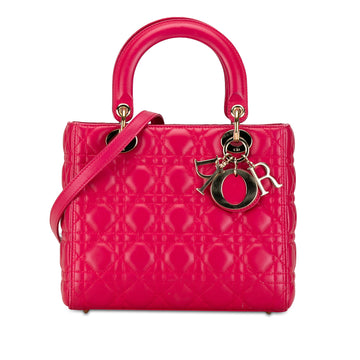 DIORMedium Lambskin Cannage Lady  Satchel