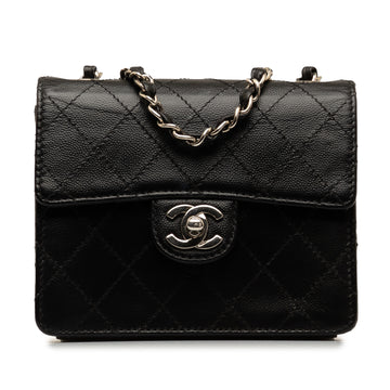 CHANEL Mini Square Classic Quilted Caviar Flap Crossbody Bag