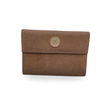 FENDIssime  Vintage Beige Perforated Leather Wallet