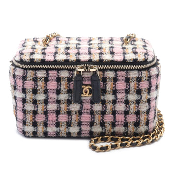 CHANEL Tweed Pearl Crush Vanity Case with Chain Crossbody Bag