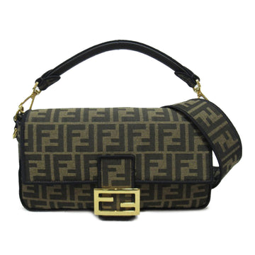 FENDI Medium Zucca Canvas Baguette Satchel