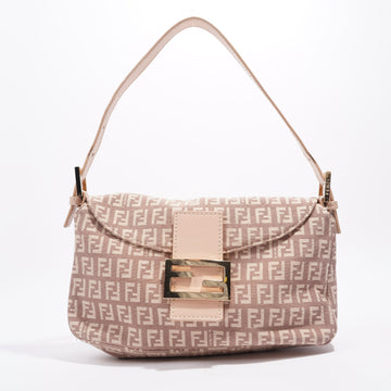 Fendi Zucchino Baguette Dusky Pink Canvas