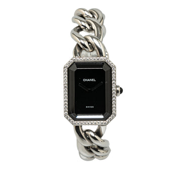 CHANEL Quartz Stainless Steel Diamond Bezel Premiere Chain Watch