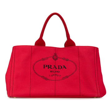 PRADA Large Canapa Logo Satchel