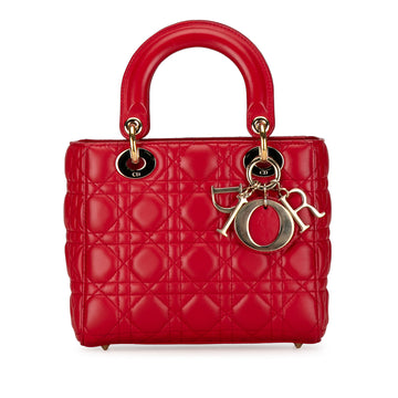 DIORSmall Lambskin Cannage Lucky Badges My Lady  Satchel