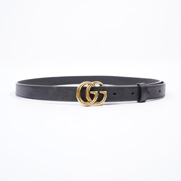 Gucci GG Marmont Thin Belt Black Leather 85cm 34