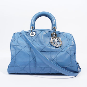 Christian Dior Granville Polochon Blue Lambskin Leather Medium