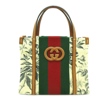 GUCCI Mini Printed Canvas Interlocking G Web Satchel