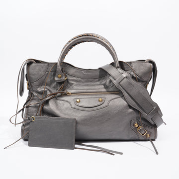 Balenciaga City 2-way Grey Lambskin Leather Medium