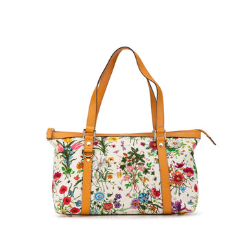 GUCCI GG Canvas Abbey D-Ring Flora Tote Bag