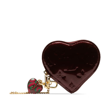 LOUIS VUITTON Vernis Rayures Heart Coin Pouch