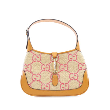 GUCCI Small GG Raffia Jackie 1961 Crossbody Bag