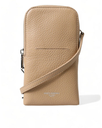 Dolce & Gabbana Women's Beige Leather Purse Crossbody Sling Phone Bag