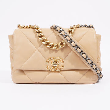 Chanel 19 Bag Nude Lambskin Leather Small
