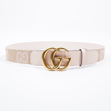 Gucci GG Marmont jumbo Belt Beige And Pink GG Supreme Leather 115cm 46