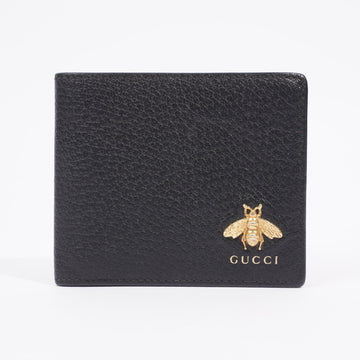 Gucci Animalier Bee Bifold Wallet Black Leather