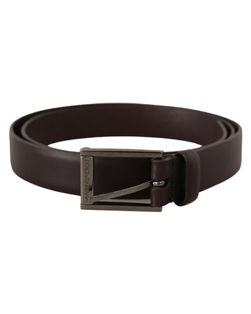 Dolce & Gabbana Men's Brown Leather Silver Tone Metal Buckle Belt