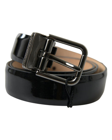 Dolce & Gabbana Men's Black Calf Leather Metal Buckle Belt