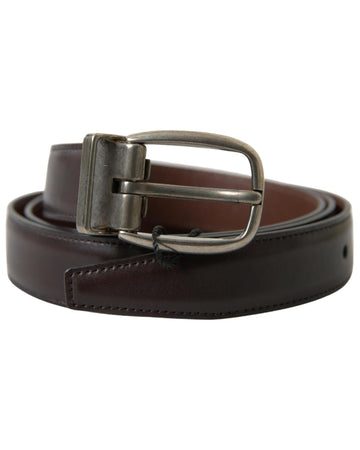 Dolce & Gabbana Men's Brown Leather Metal Buckle Cintura Belt