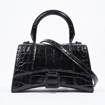 Balenciaga Hourglass Black Embossed Leather XS