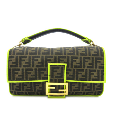 FENDI Large Zucca Fluo Trim Baguette Satchel