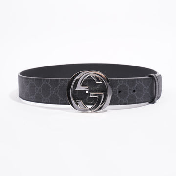 Gucci GG Supreme Belt Black Leather 80cm 32