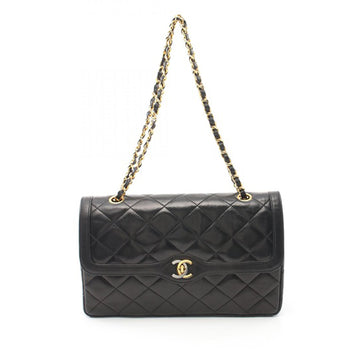 CHANEL Lambskin Paris Double Flap Shoulder Bag