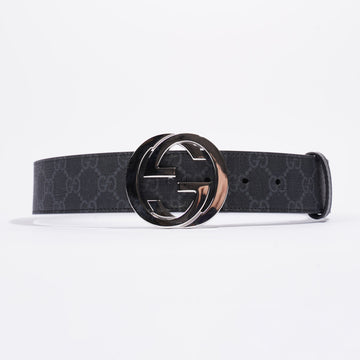 Gucci Supreme Belt With G Buckle Black Coated Canvas 75cm 30