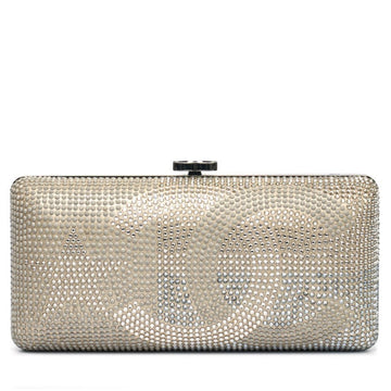 Metallized Lambskin Embellished with Strass Paris-Dallas Clutch