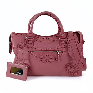 BALENCIAGA City shoulder bag in pink leather