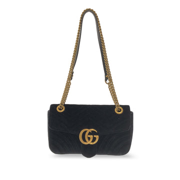 GUCCI Small GG Marmont Matelasse Velvet Crossbody Crossbody Bag