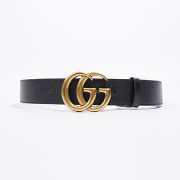 Gucci Double G Belt Black / Gold Leather 80cm 32