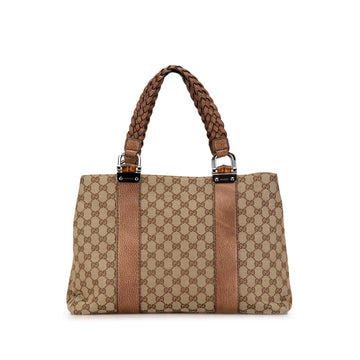 GUCCI Medium GG Canvas Bamboo Libeccio Tote Tote Bag