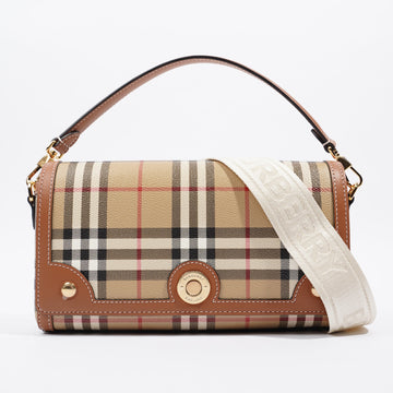 Burberry Note Top Handle Briar Brown Polyurethane