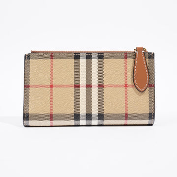 Burberry Women's Natural Bi-fold Wallet Burberry Check / Beige / Brown