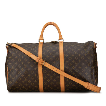 LOUIS VUITTON Monogram Keepall Bandouliere 55 Travel Bag