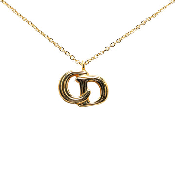 DIOR Gold Plated CD Logo Pendant Necklace Costume Necklace