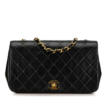 CHANEL CC Quilted Lambskin Full Flap Crossbody Bag