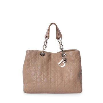 CHRISTIAN DIOR Cannage Quilted Soft Large Shopping Tote Beige