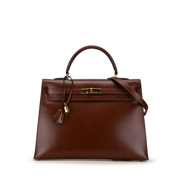 Hermes Box Calf Kelly Sellier 35 Satchel