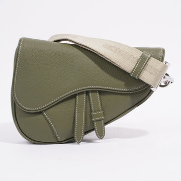 Christian Dior Saddle Bag Khaki Leather