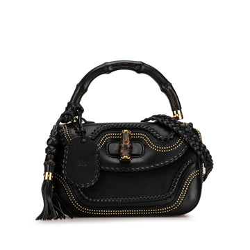 GUCCI Medium Studded New Bamboo Tassel Satchel