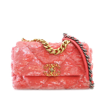 CHANEL Small Sequins 19 Flap Satchel