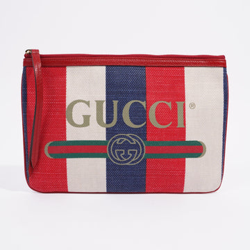 Gucci Clutch Red / White / Blue Canvas