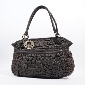 Fendi Padded Chef Tote Brown Leather