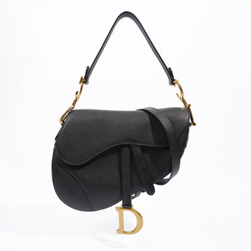 Christian Dior Saddle Bag Black Leather