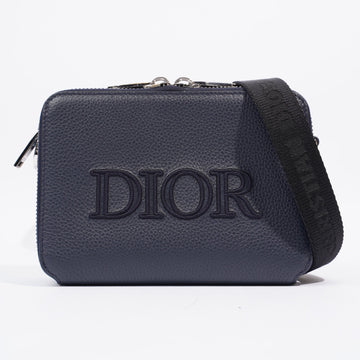 Christian Dior Messenger Pouch Navy Leather