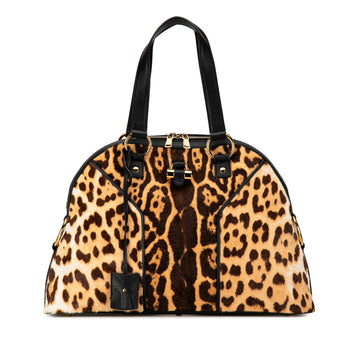 YVES SAINT LAURENTYves  Large Pony Hair Leopard Muse Handbag