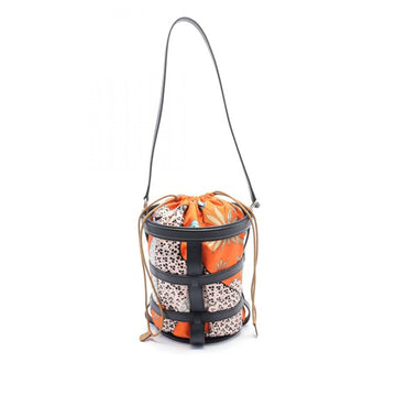 Hermes Les Leopards Silk and Epsom Sac Musardine Bucket Bag